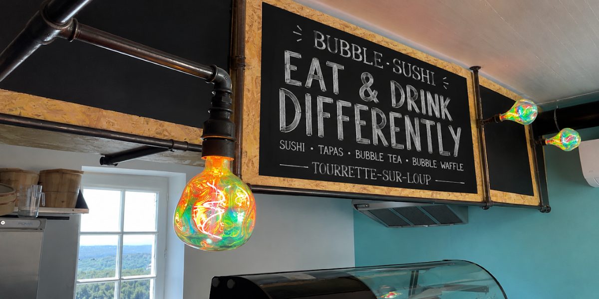 L'ardoise murale de Bubble Sushi