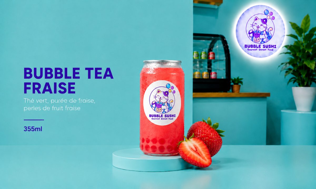 Bubble tea fraise
